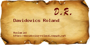 Davidovics Roland névjegykártya