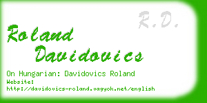 roland davidovics business card